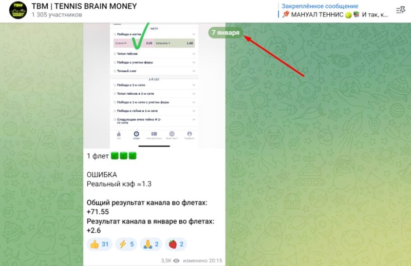 TBM | TENNIS BRAIN MONEY — прогнозы на теннис, отзывы